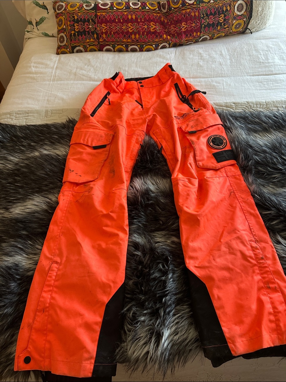 Superdry Men's High-Visibility Ski Orange Cargo Pants
